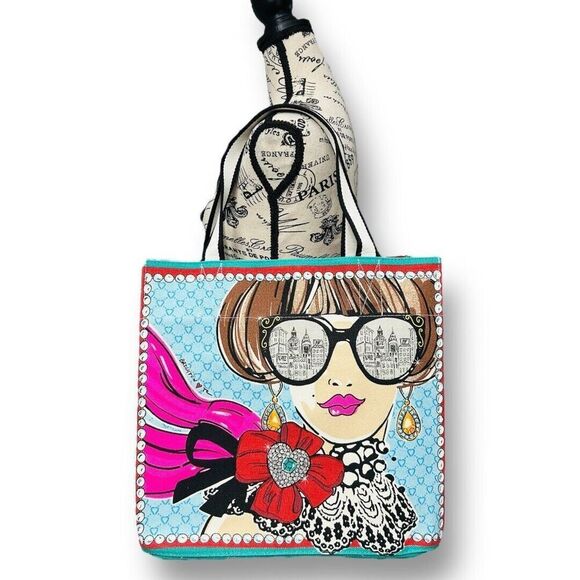 Brighton Tom Clancy Sparkle and Shine Canvas Tote Bag NWT Colorful Chic Shopper - Picture 3 of 12